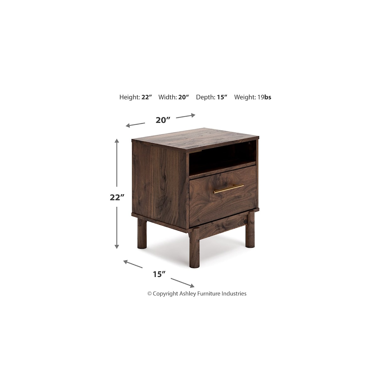 Ashley Furniture Signature Design Calverson 1-Drawer Nightstand