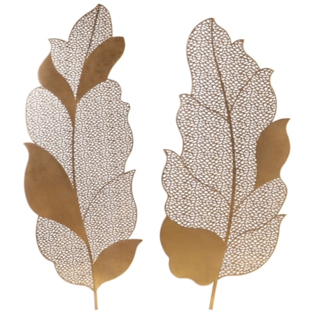 Autumn Lace Leaf Wall Art, S/2