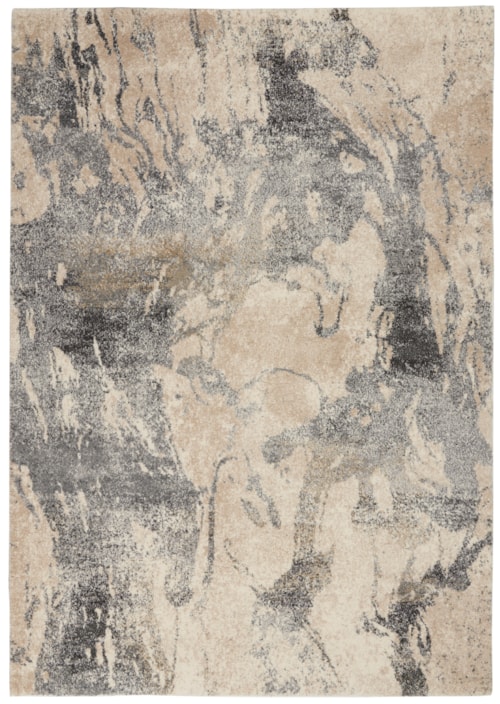 4' x 6' Cream Grey Rectangle Rug