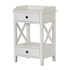 Accentrics Home Accents Two Drawer X Side End Table in Country White
