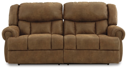 Traditional Reclining Sofa with Rolled Armrests