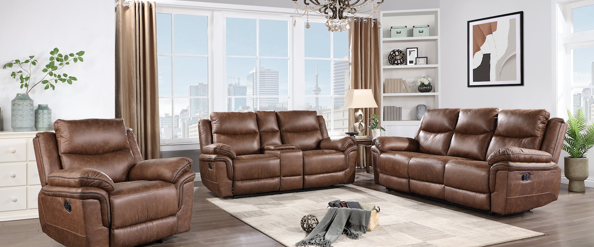 Casual 3-Piece Living Room Set