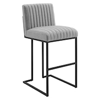 Channel Tufted Fabric Bar Stool
