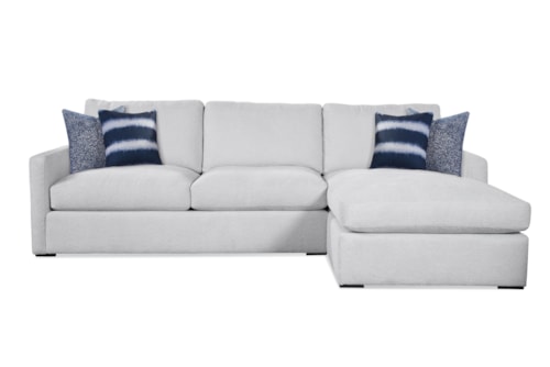 Transitional 2-Piece Sectional with Throw Pillows
