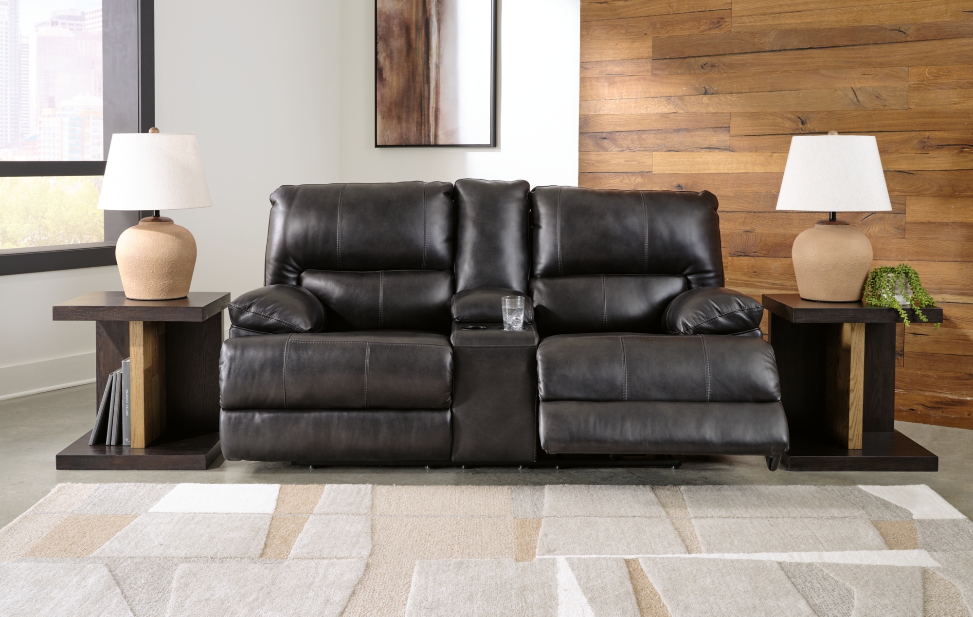 Signature Design by Ashley Mountainous Pwr Rec Loveseat/Con/Adj Hdrst
