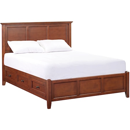 Transitional Queen Petite Storage Bed
