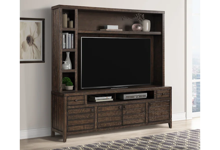 Tempe - Tobacco TV Console with Hutch by Parker House at Pilgrim Furniture City