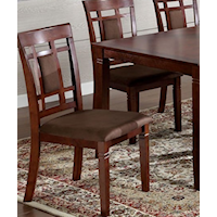 Transitional Brown Dining Chair with Padded Fabric Seats