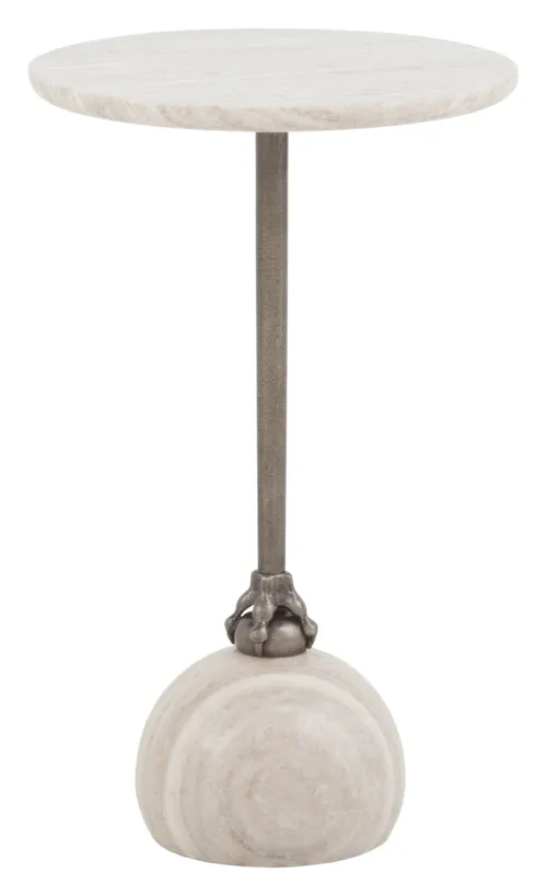 Contemporary Round Drink Table with Marble Top
