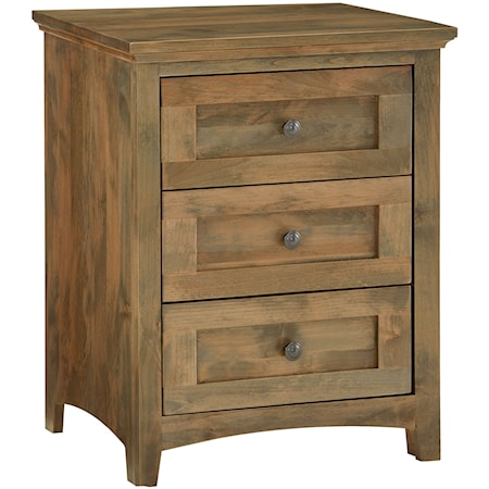 3-Drawer Wide Nightstand