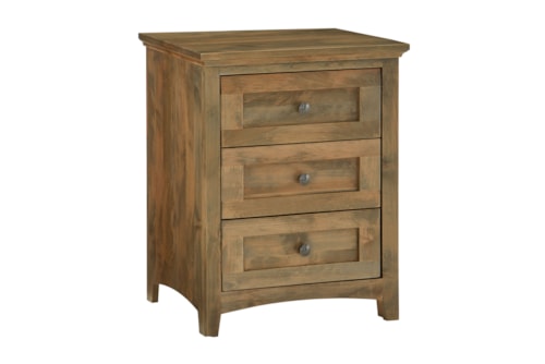 Casual 3-Drawer Wide Nightstand
