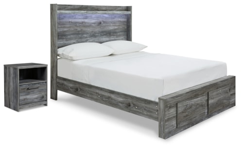 Full Panel Storage Bed And Nightstand