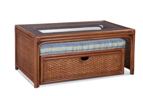 Cocktail Table with Upholstered Seat Bench