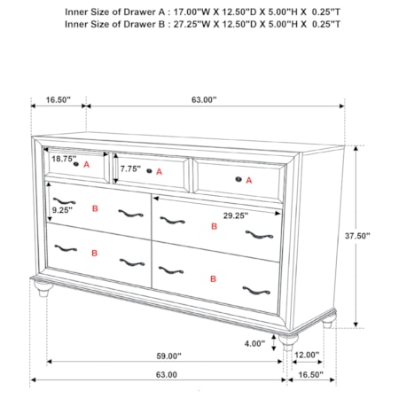 Barzini 7-drawer Dresser