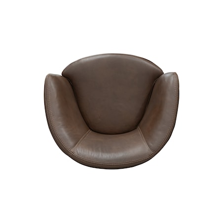 Leather Swivel Barrel Chair (Set of 2)