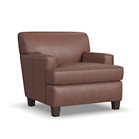 Contemporary Leather Chair with Track Arms