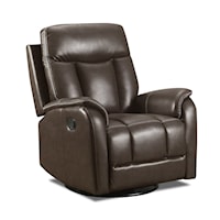 Contemporary Swivel Glider Recliner with Pillow Arms
