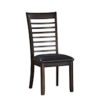 Upholstered Side Chair with Ladder Back Design