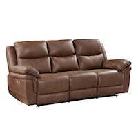 Casual Dual Reclining Power Sofa with Powered Headrest