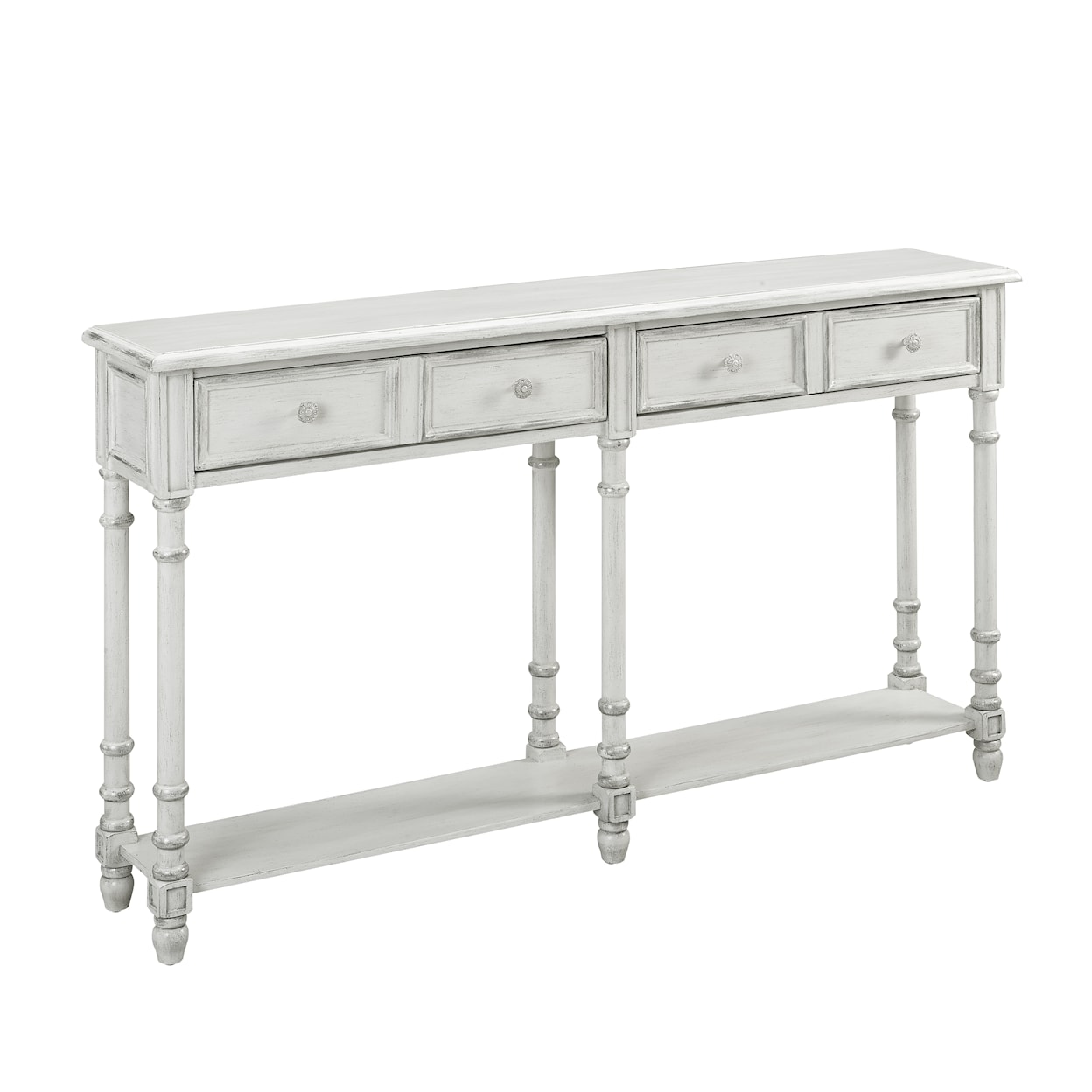 Accentrics Home Accents Hall Console Table in Antique White