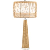 Table Lamp-Poly weave body with rattan shade