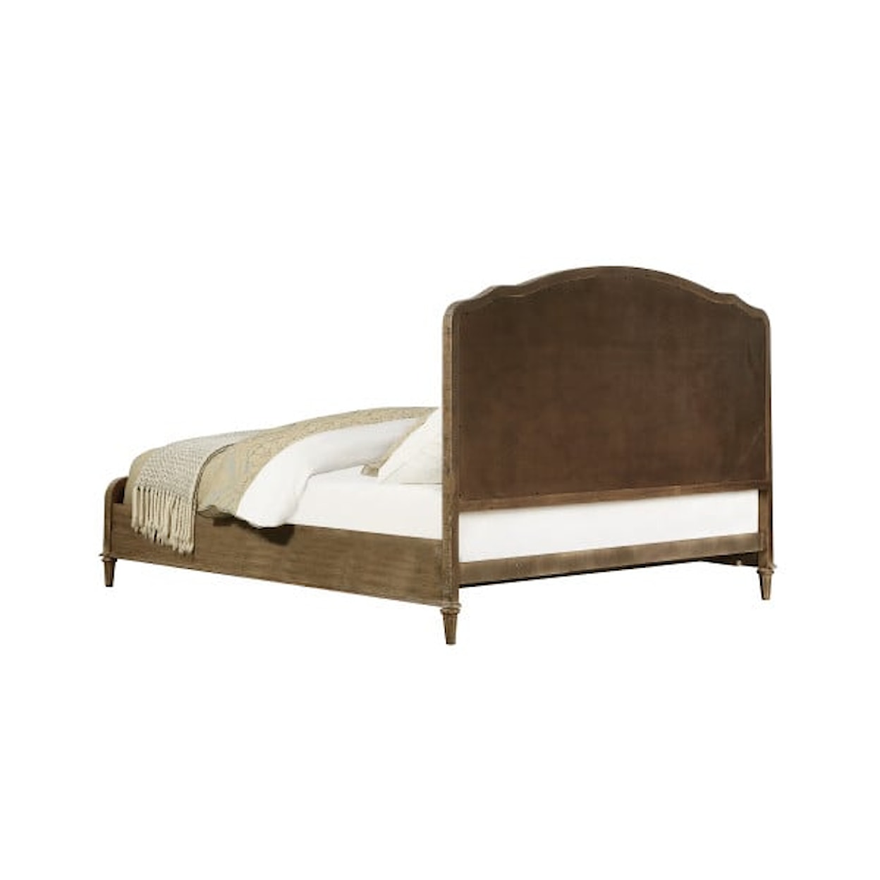 Emerald Interlude King Arched Panel Bed with Upholstery