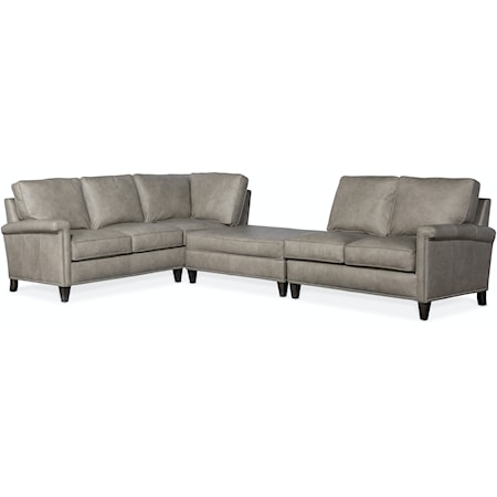 4-Seat Sectional Sofa w/ Bench Ottoman Piece