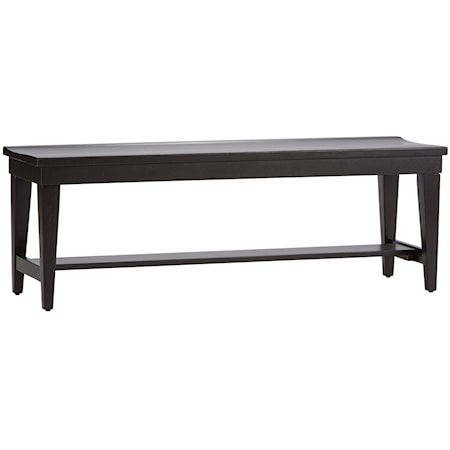 Mission Style Wooden Dining Bench - Black