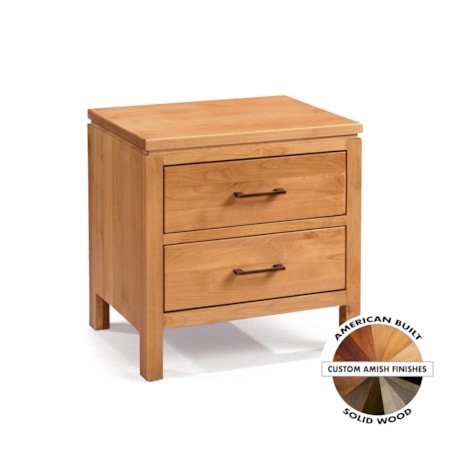 Contemporary 2 Drawer Nightstand