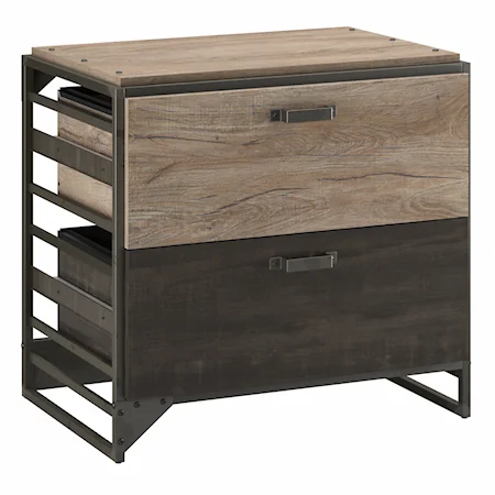Refinery 2 Drawer Lateral File Cabinet in Rustic Gray