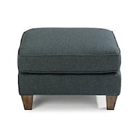 Contemporary Ottoman with Wooden Tapered Legs