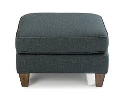 Contemporary Ottoman with Wooden Tapered Legs