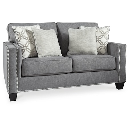 Casual Loveseat with Accent Pillows