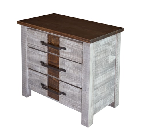 Rustic 3-Drawer Nightstand