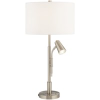 Table Lamp-Brushed nickel with reading light