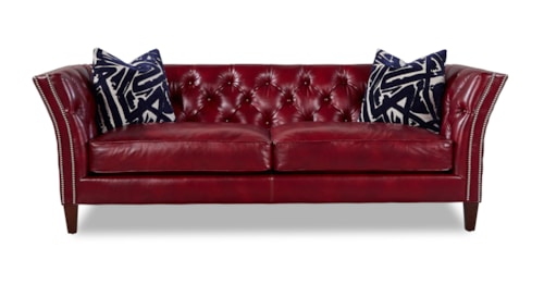 Transitional Button Tufted Sofa with Nailheads