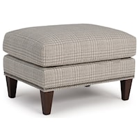 Transitional Ottoman with Nailhead Trim