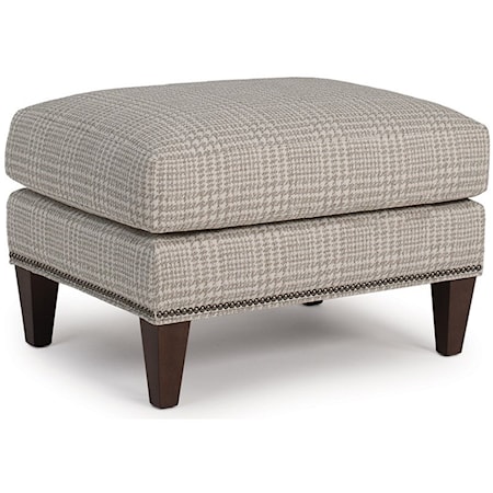 Transitional Ottoman with Nailhead Trim