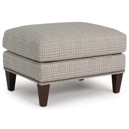 Transitional Ottoman with Nailhead Trim