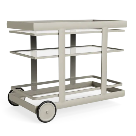 Three-Layer Serving Cart w/Glass Top