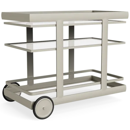 Three-Layer Serving Cart w/Glass Top