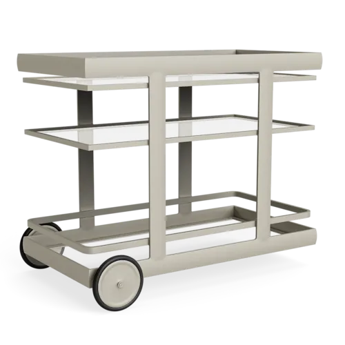 Parkway Three-Layer Serving Cart w/Glass Top