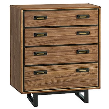 Industrial 4-Drawer Chest with Metal Legs