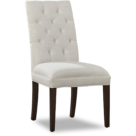 Tufted Dining Chair with Tapered Legs