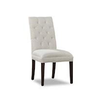 Transitional Tufted Dining Chair with Tapered Legs