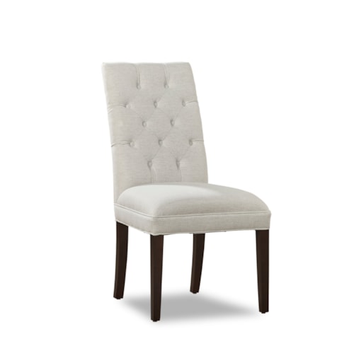 Transitional Tufted Dining Chair with Tapered Legs