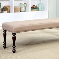 Transitional Bench with Nailhead Trim