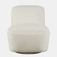 Contemporary Swivel Accent Chair - Snow