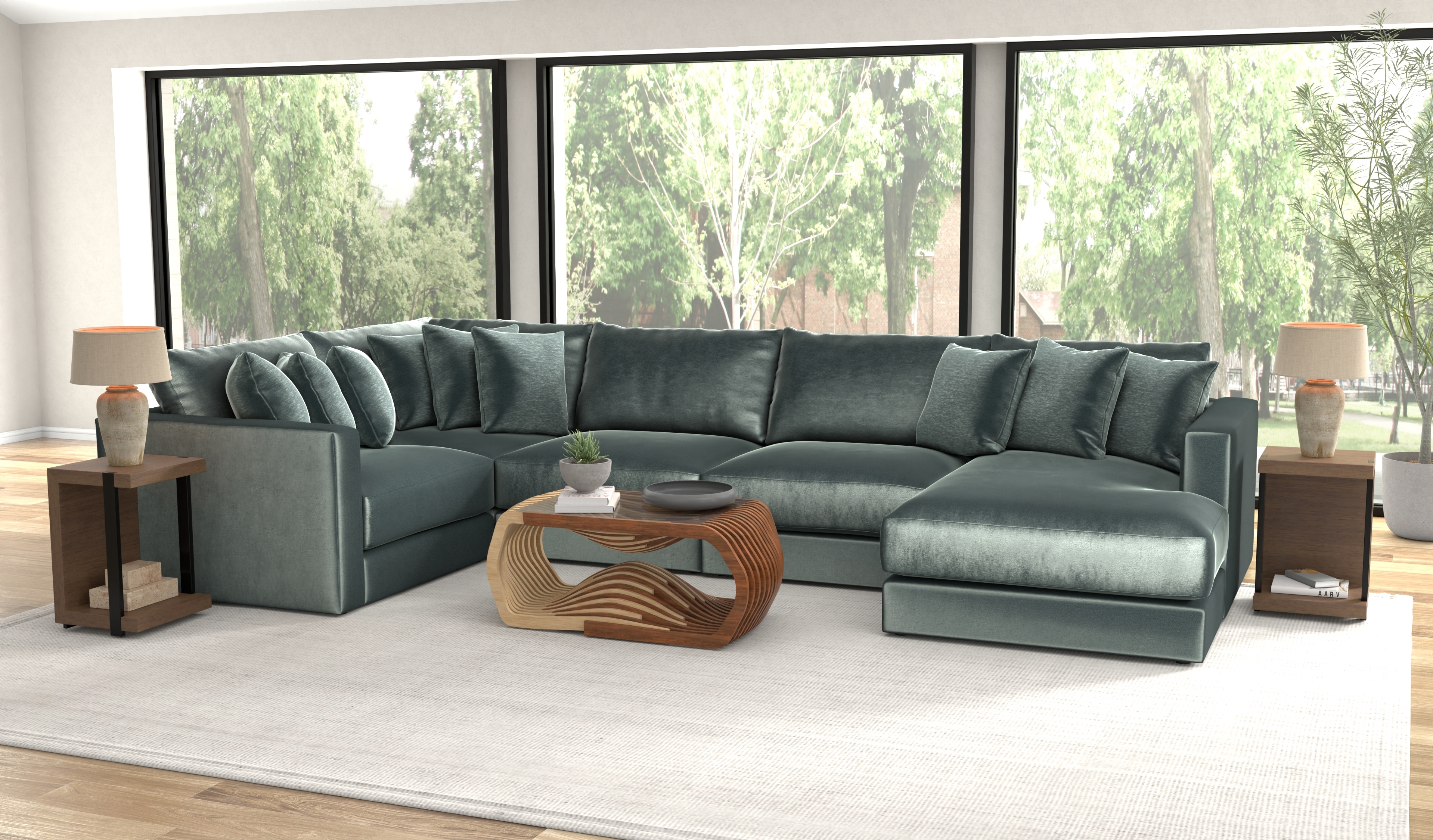 Jackson Furniture Remington 5-Piece Sectional Sofa with Chaise