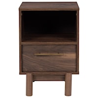 Contemporary 1-Drawer Nightstand with Open Storage